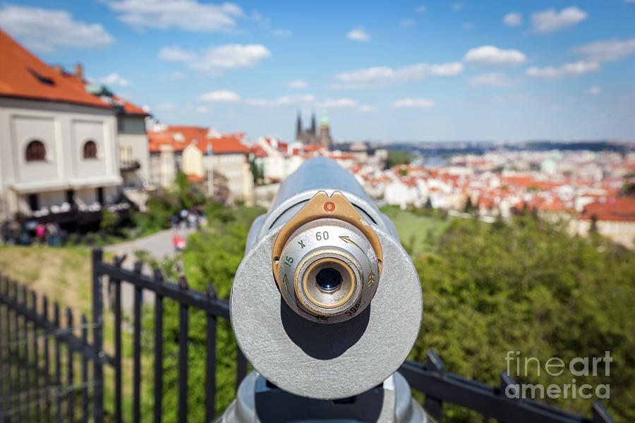Tourist telescope in Prague, Czech Republic Photograph by Michal Bednarek