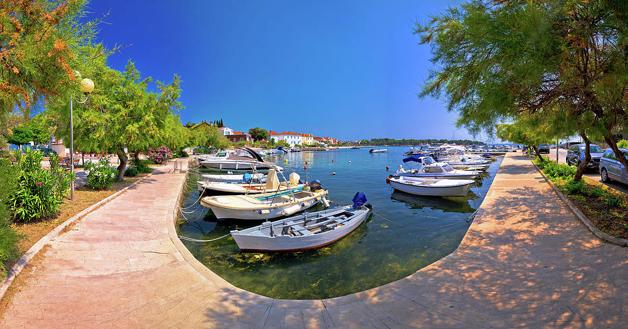 Tourist town of Petrcane panoramic waterfront view Photograph by Brch Photography