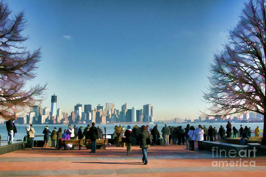 Tourist View New York from Liberty Island  Photograph by Chuck Kuhn