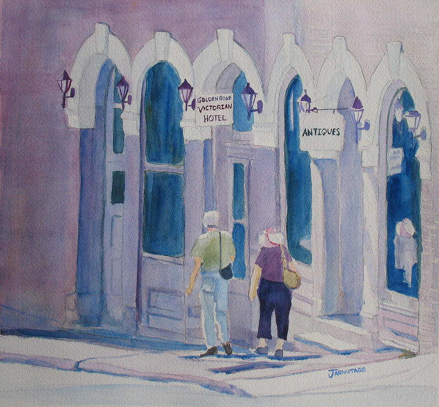 Tourists in Central City Painting by Jenny Armitage
