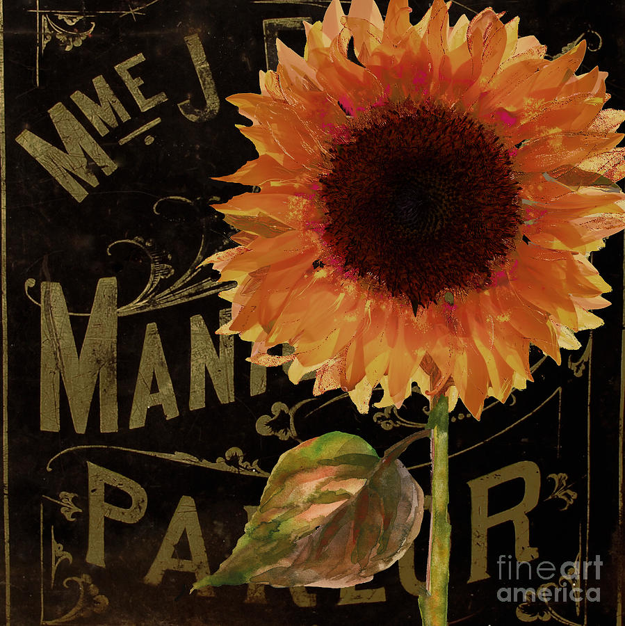 Tournesols Orange Sunflowers Painting by Mindy Sommers