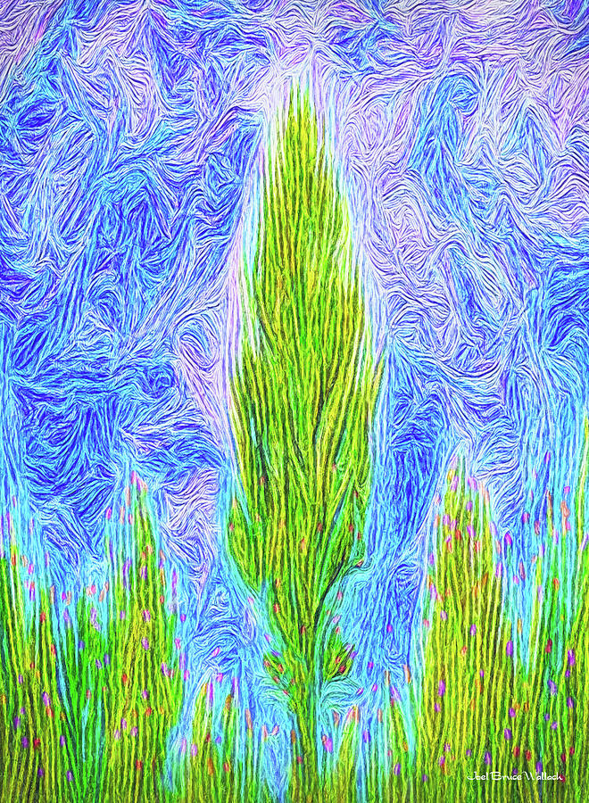 Tree Digital Art - Towards Celestial Realms - Flora Abstract by Joel Bruce Wallach