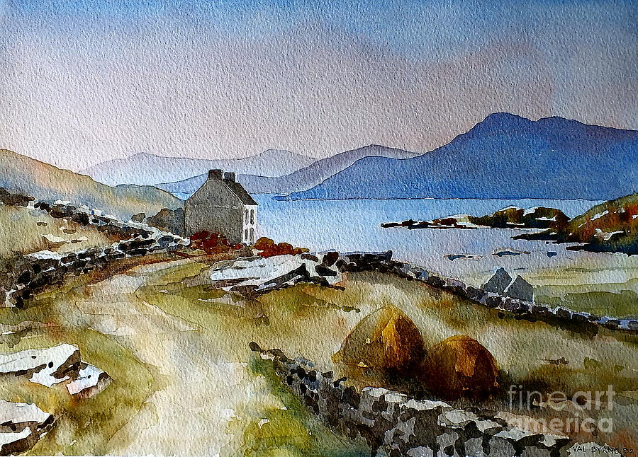 F 806  Towards Meelrea from Inisboffin Painting by Val Byrne