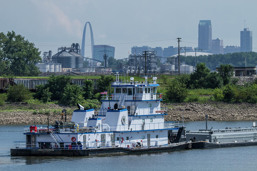 Towboat in the Chain of rock Canal Photograph by Garry McMichael