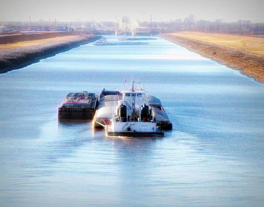 Towboat on the Chain of Rocks Canal Photograph by John Freidenberg