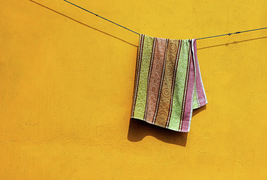Towel drying on a Clothesline in India Photograph by Prakash Ghai