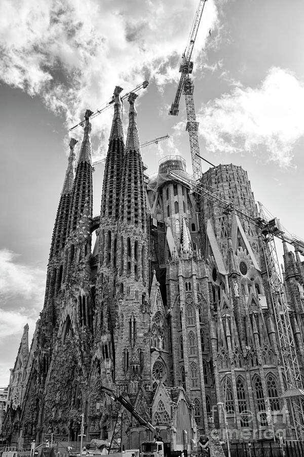 Tower Black Gaudi La Sagrada  Photograph by Chuck Kuhn