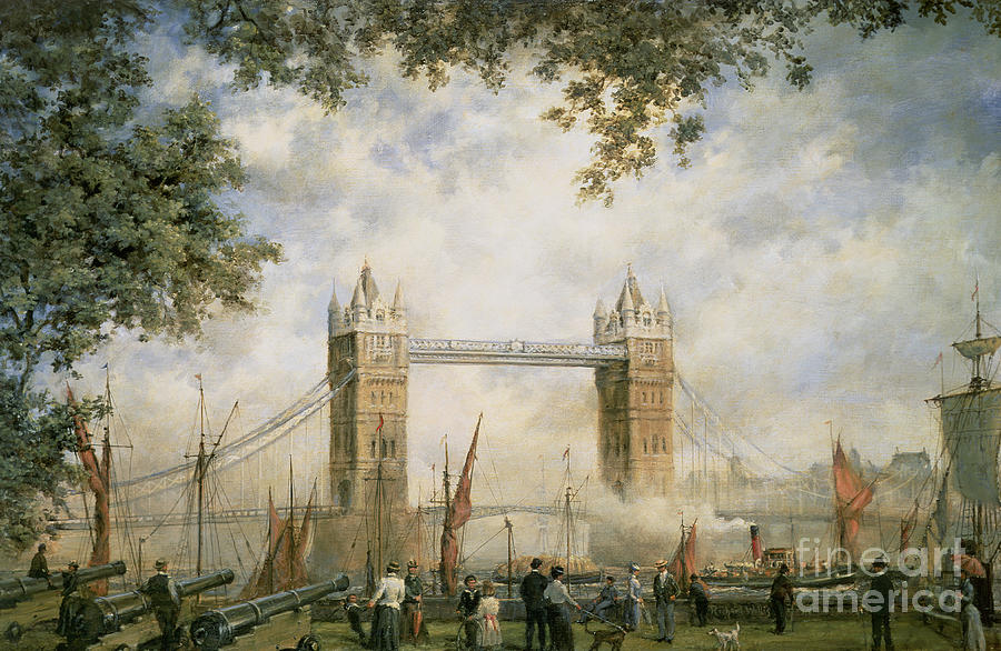 Tower Bridge - From the Tower of London Painting by Richard Willis
