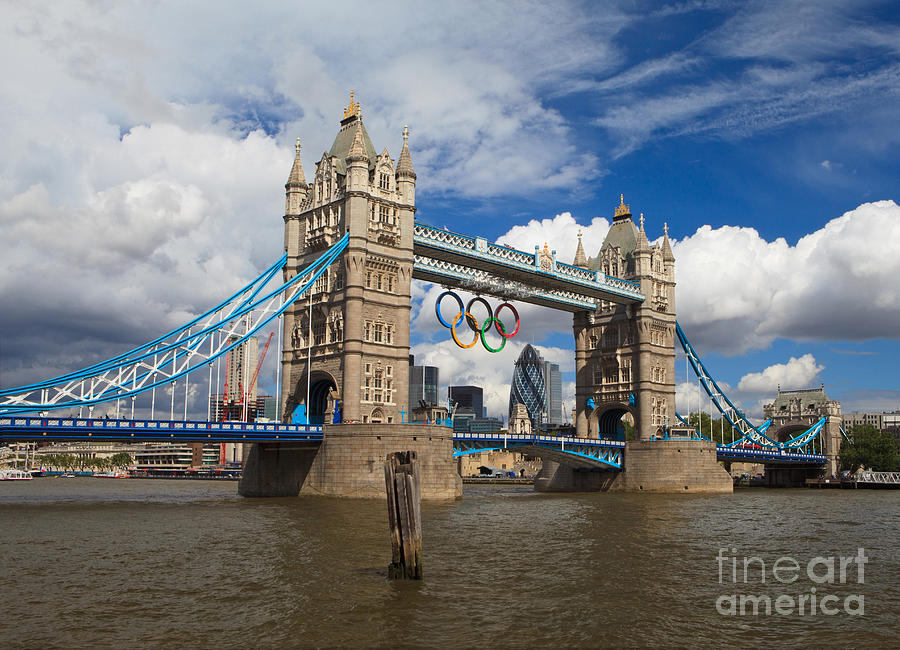 Tower Bridge and the Olympic Rings Photograph by Pete Reynolds