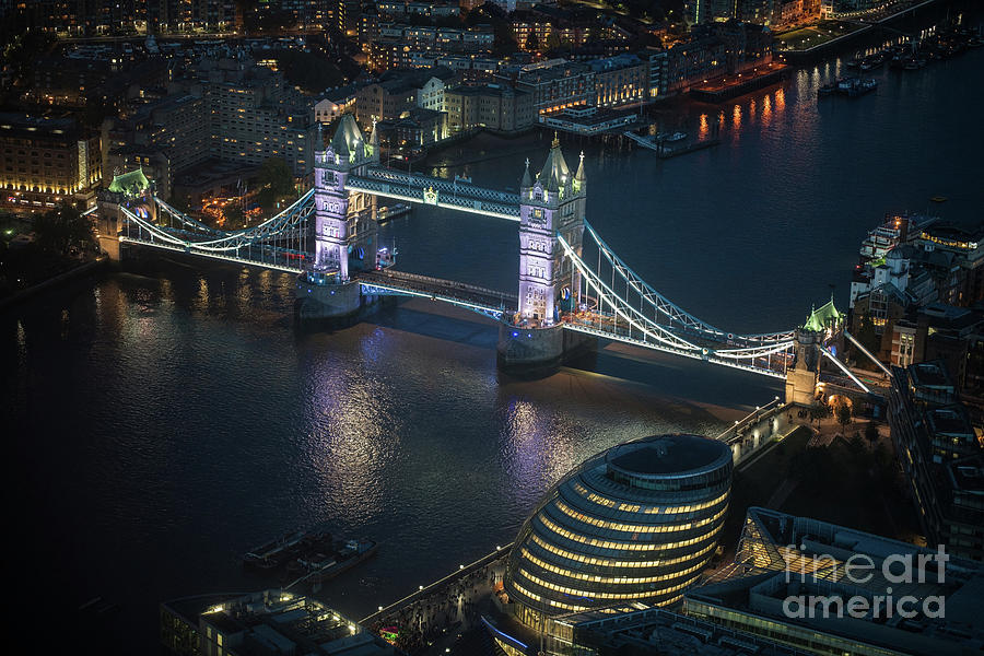 Tower Bridge at Night from the Shard Photograph by Mike Reid