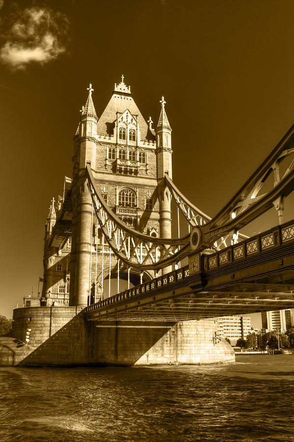Tower Bridge in Sepia Photograph by Chris Day