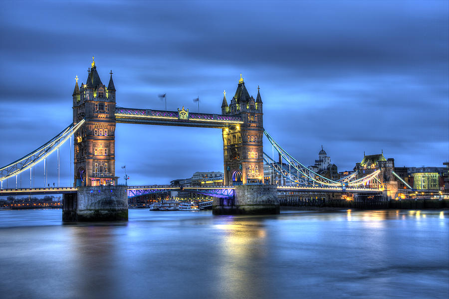 London Photograph - Tower Bridge London Blue Hour by Shawn Everhart