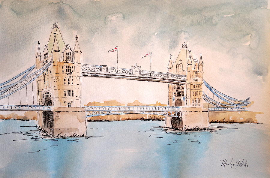 Tower Bridge Painting by Marilyn Zalatan