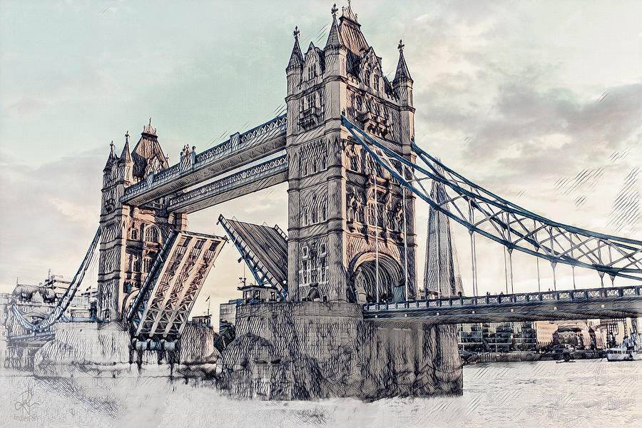 Tower Bridge Digital Art by Pennie McCracken