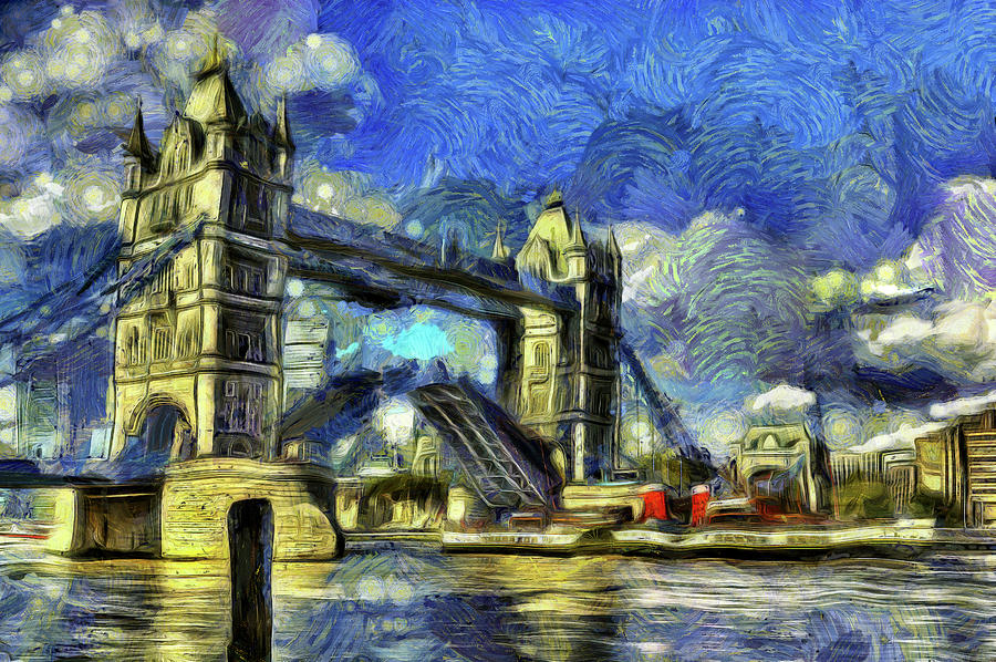 Impressionism Photograph - Tower Bridge Van Gogh by David Pyatt Impressionism Photograph - Tower Bridge Van Gogh by David Pyatt