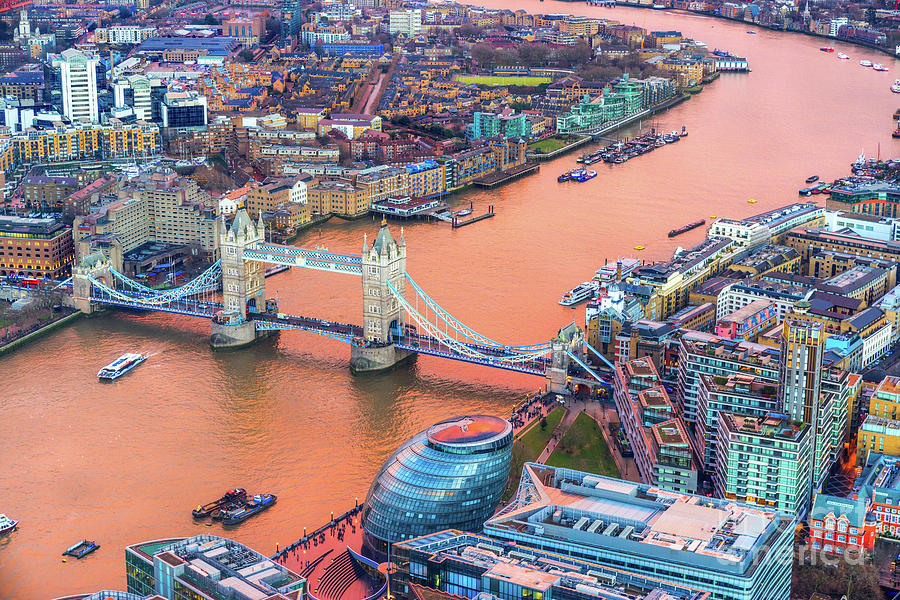 Tower Bridge - view from the Shard - London - UK Photograph by Luciano Mortula