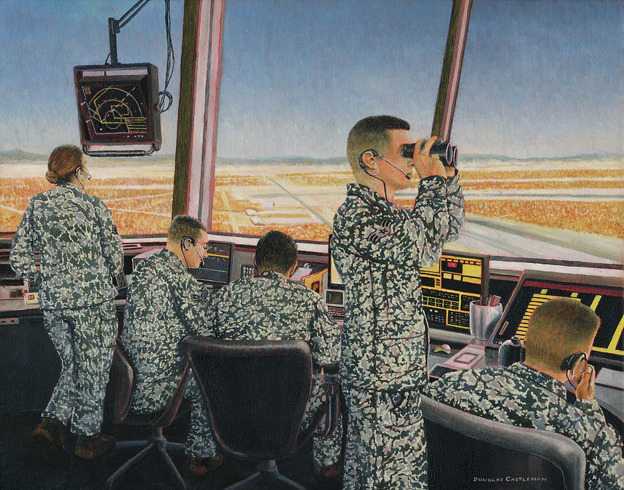 Tower Crew Painting by Douglas Castleman