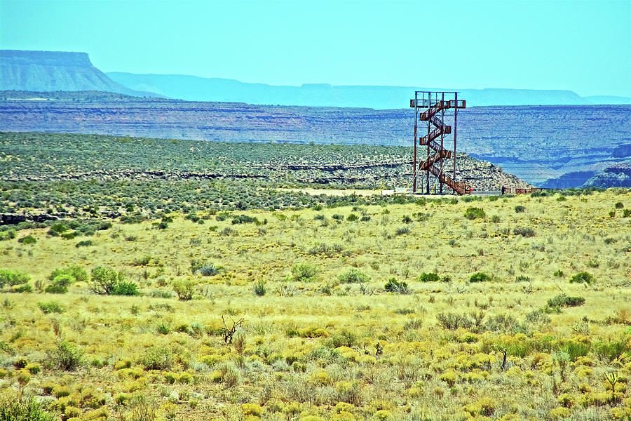 Tower for Zip LIne on Hualapai Ranch in Grand Canyon West, Arizona Photograph by Ruth Hager
