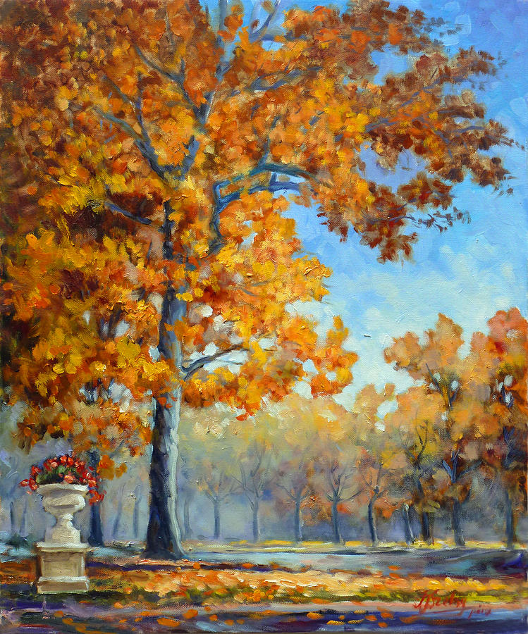 Tower Grove Park Saint Louis Fall Painting by Irek Szelag