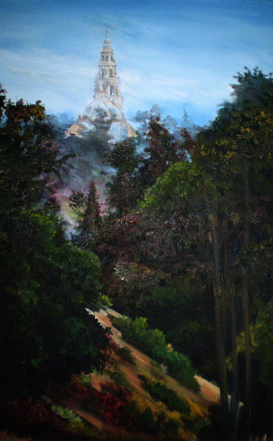 Balboa Park Painting - Tower West of 163 by Duke Windsor Balboa Park Painting - Tower West of 163 by Duke Windsor