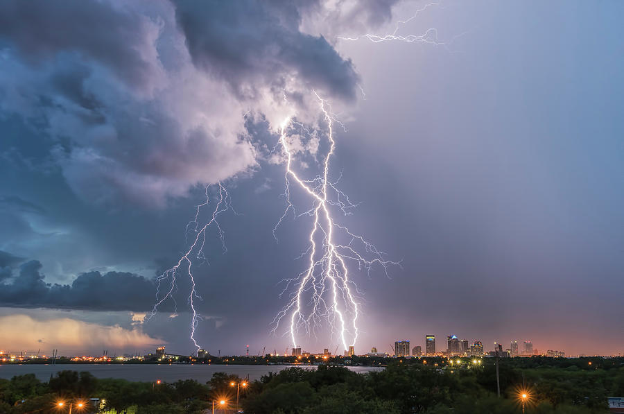 Towering Lightning Photograph by Justin Battles