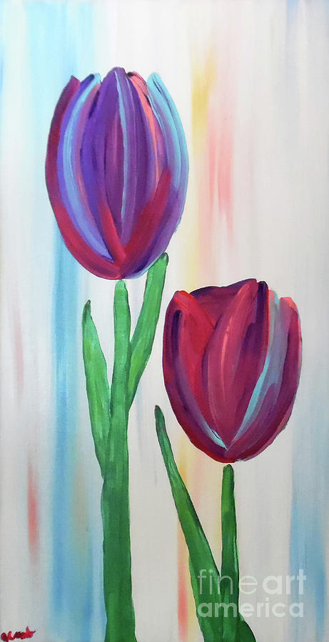 Towering Tulips Painting by Jilian Cramb - AMothersFineArt