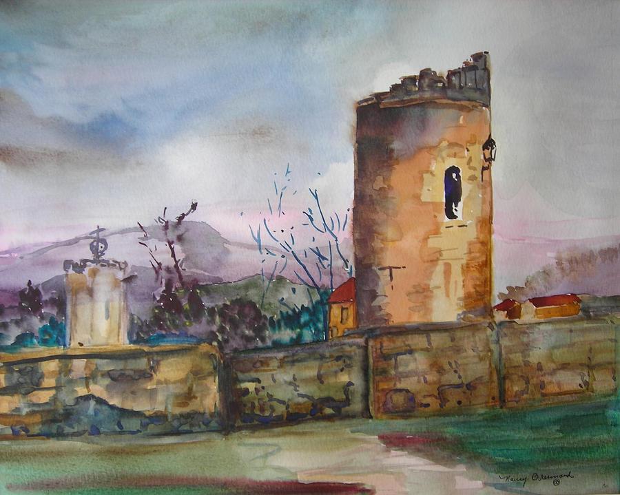 Mountain Painting - Towers at Viviers by Nancy Brennand