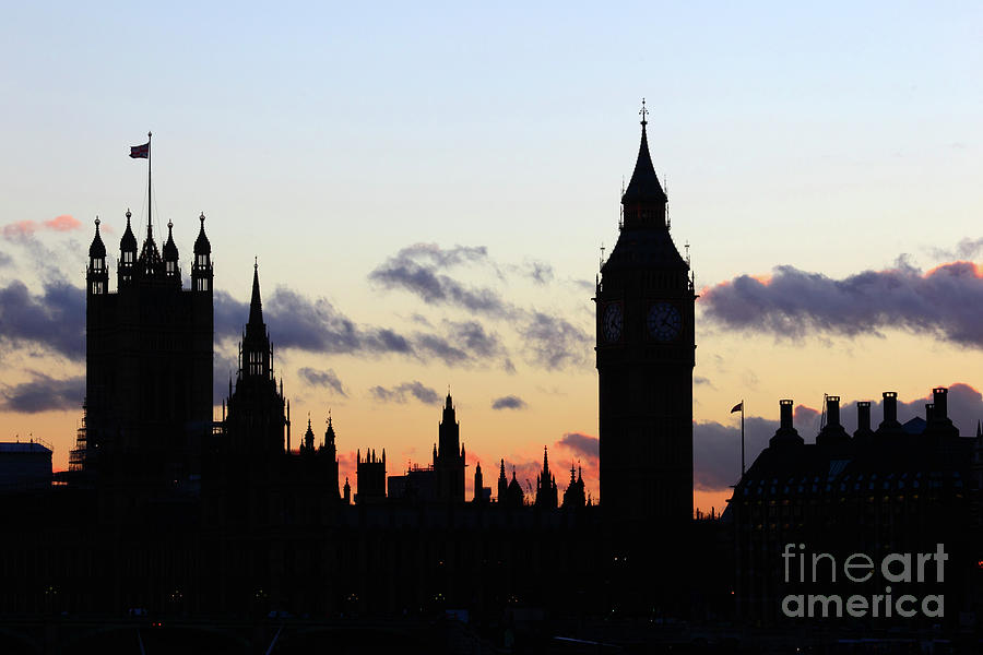 Towers of Houses of Parliament at Sunset London Photograph by James Brunker