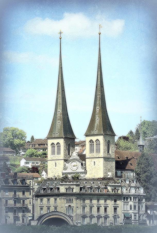 Towers of St. Leodegar Church in Lucerne Photograph by Toni Abdnour ...