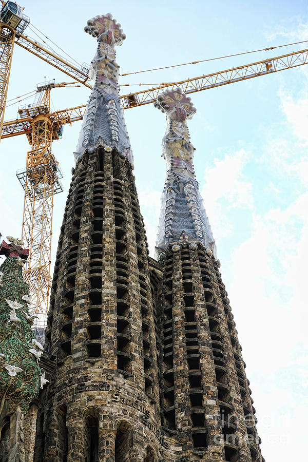 Towers Under Construction Barcelona  Photograph by Chuck Kuhn