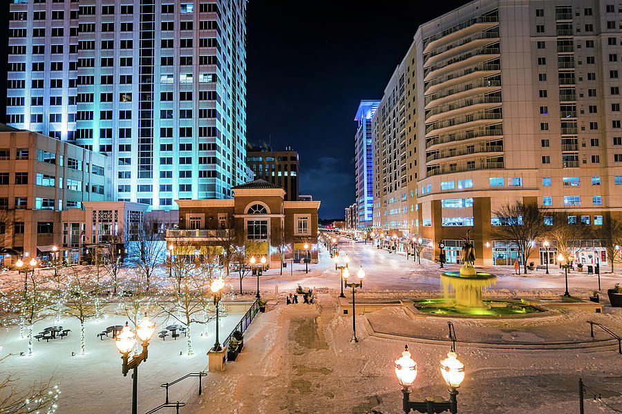 Town Center Snowed In Photograph by Jeremy Clinard | Fine Art America