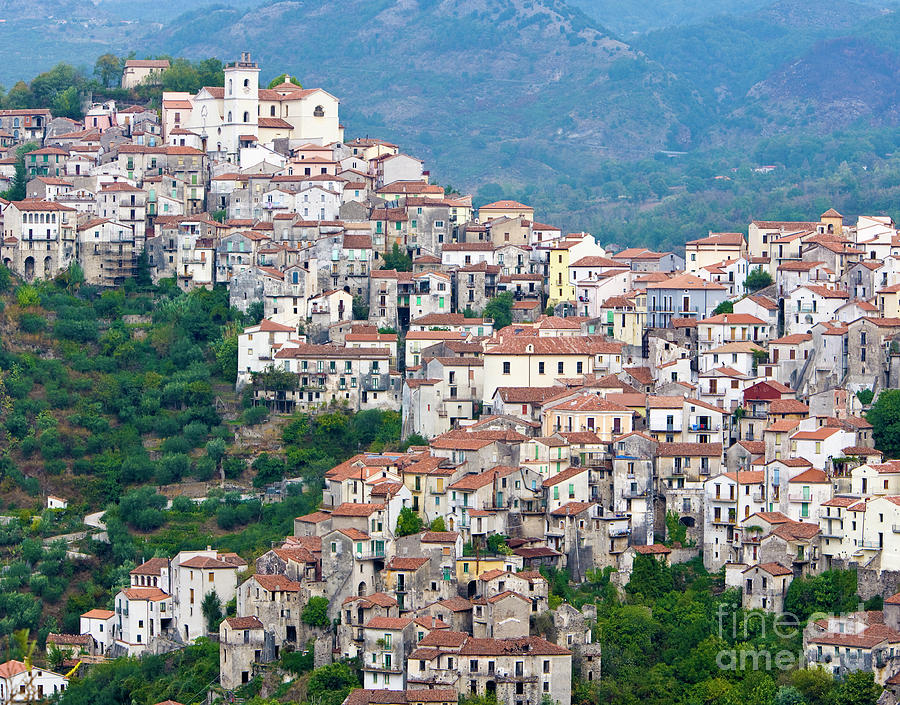 Italy Photograph - Town clinging to a hill top in Southern Italy by Damian Davies Italy Photograph - Town clinging to a hill top in Southern Italy by Damian Davies