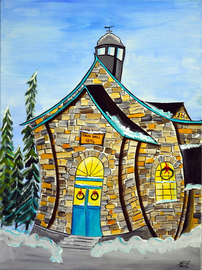 Town Hall Painting by Heather Lovat-Fraser