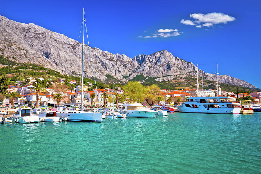 Town of Baska Voda waterfront view Photograph by Brch Photography