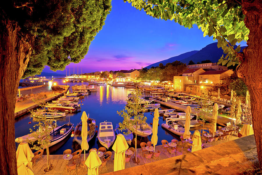 Town of Bol on Brac island harbor at sunset view Photograph by Brch Photography