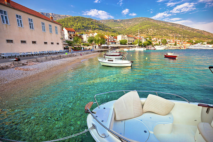 Town of Bol on Brac island turquoise seafront view Photograph by Brch Photography