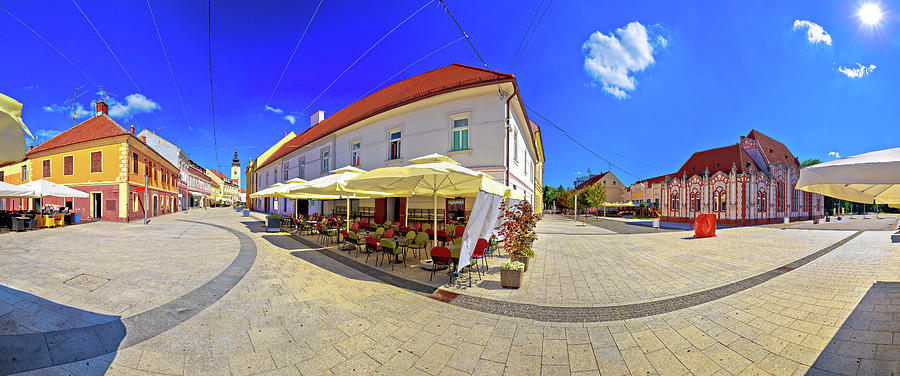 Town of Cakovec square and landmarks panoramic view Photograph by Brch Photography