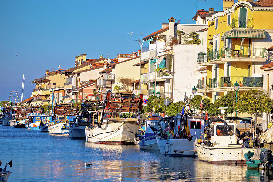 Town of Grado channel and boats view Photograph by Brch Photography