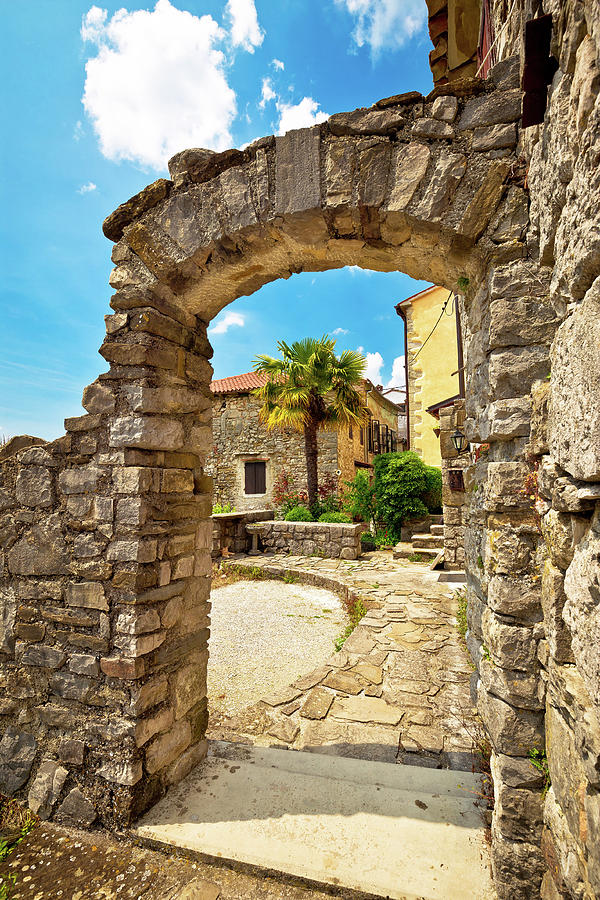 Town of Hum stone gate and street Photograph by Brch Photography