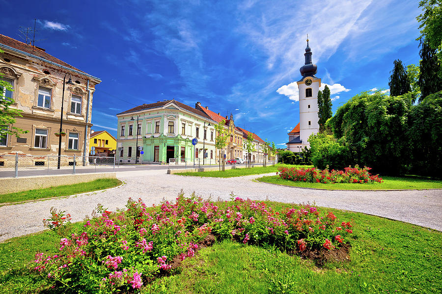 Town of Koprivnica old street and park  view Photograph by Brch Photography
