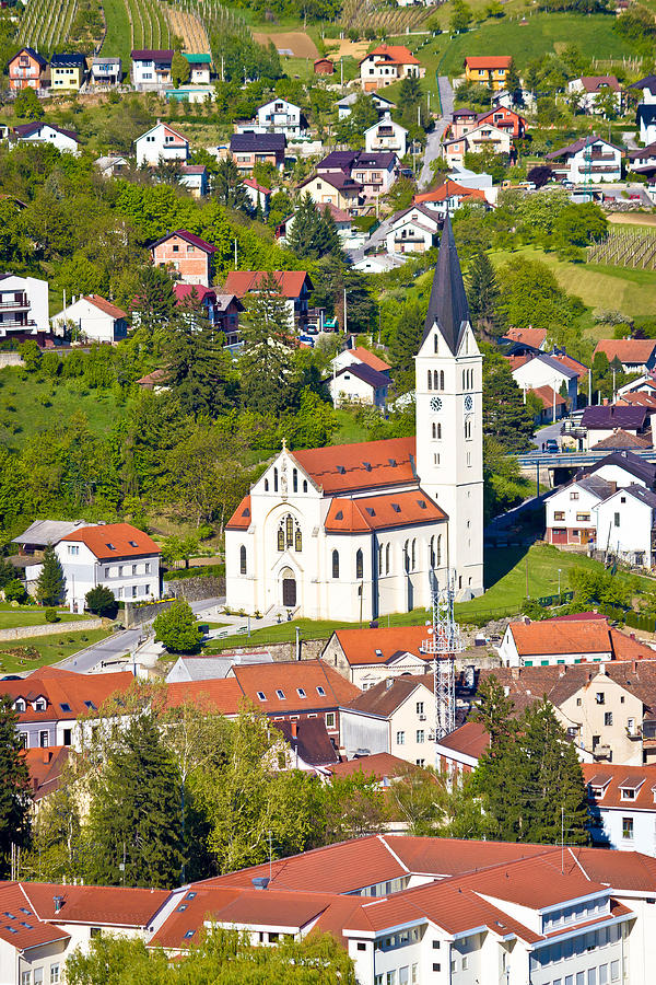 Town of Krapina church vertical view Photograph by Brch Photography
