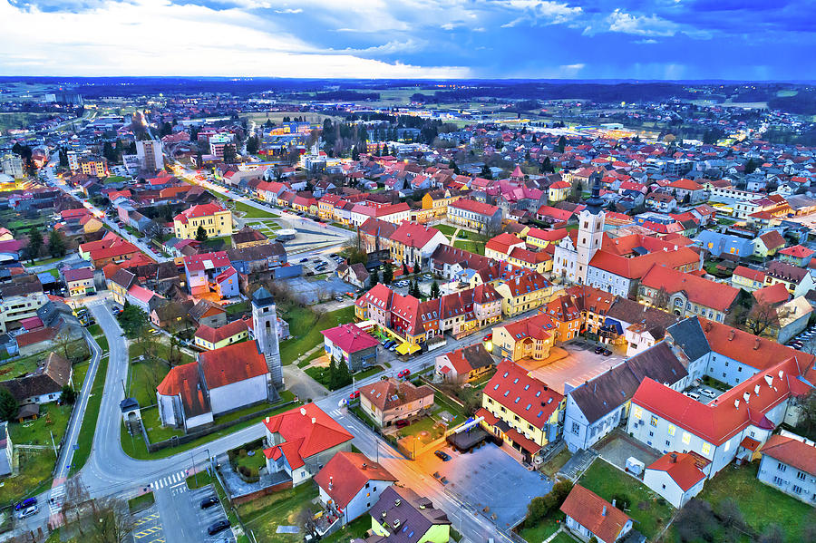 Town of Krizevci aerial panoramic view Photograph by Brch Photography