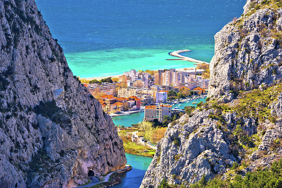 Town of Omis view through Cetina river Canyon Photograph by Brch Photography