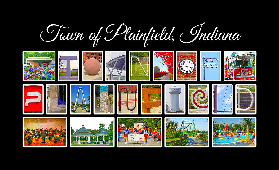 Town of Plainfield Indiana Digital Art by Dave Lee