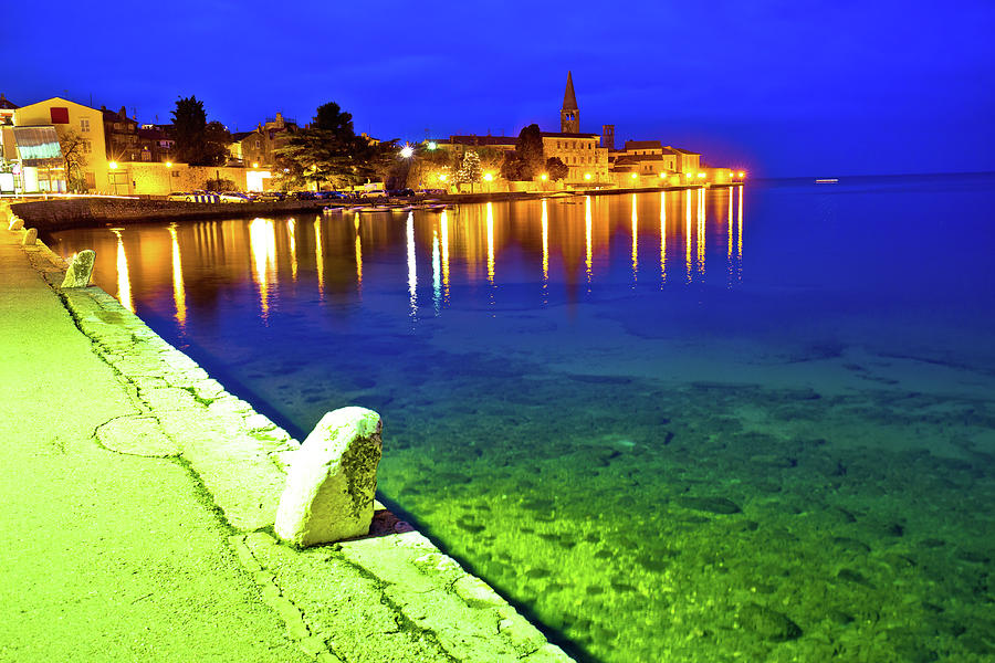 Town of Porec coast evening view Photograph by Brch Photography