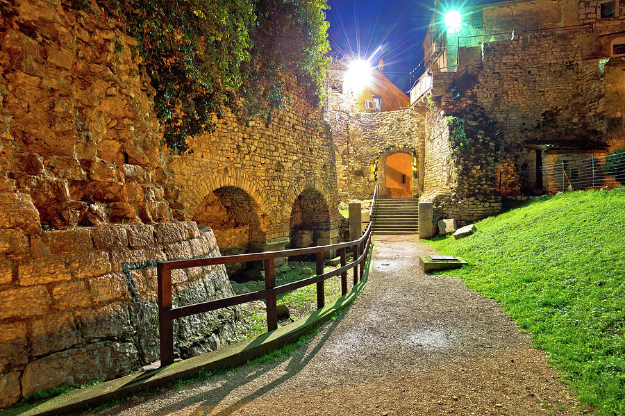 Town of Porec old walls evening view Photograph by Brch Photography