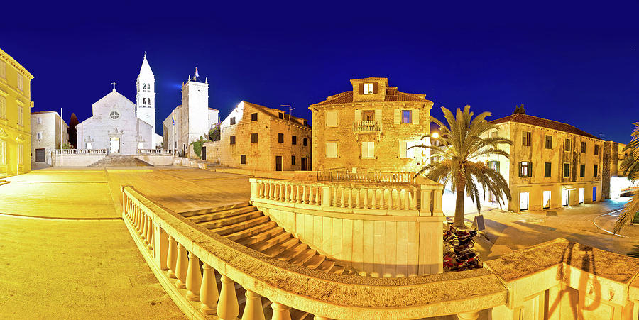 Town of Supetar on Brac island evening panorama Photograph by Brch Photography