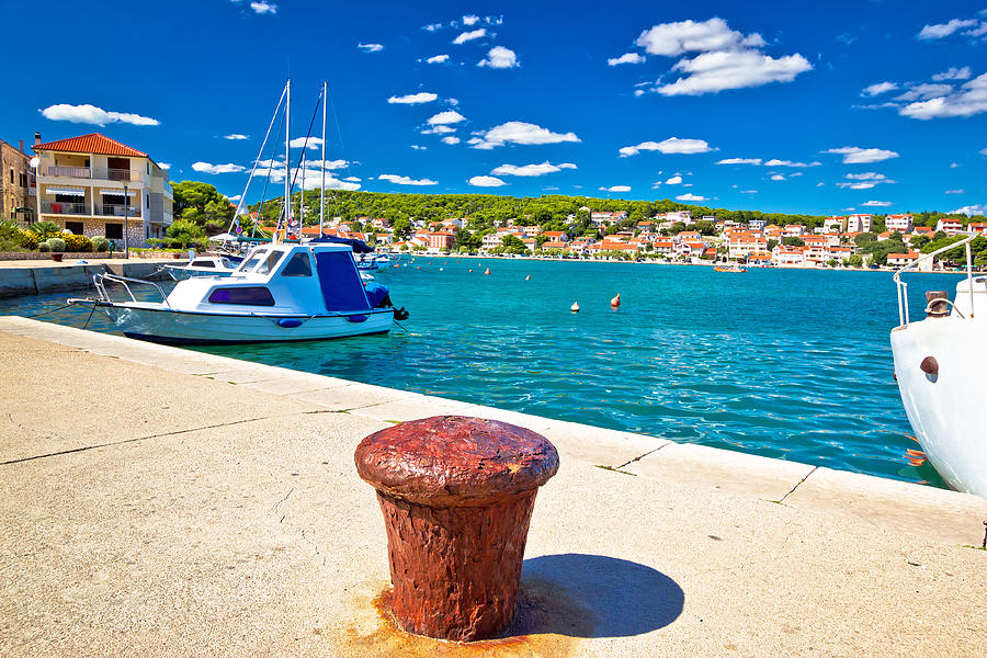 Town of Tisno harbor and waterfront Photograph by Brch Photography