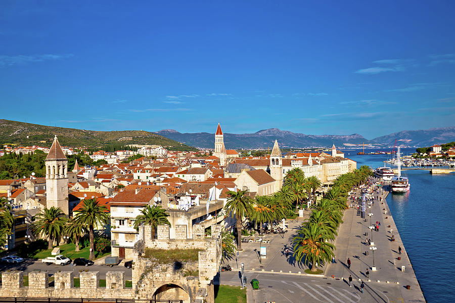 Town of Trogir rooftops and landmarks view Photograph by Brch Photography