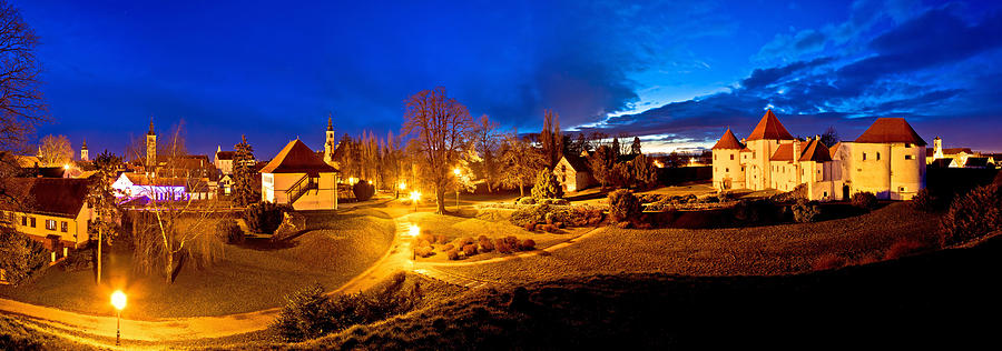 Town of Varazdin evening panorama Photograph by Brch Photography